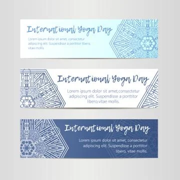 Vintage template design vector illustration of international yoga day Stock Illustration