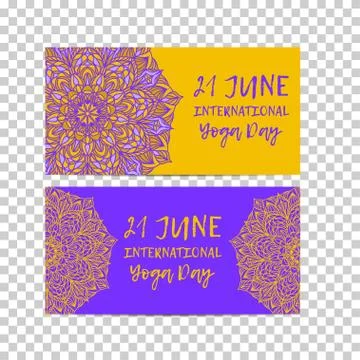 Vintage template design vector illustration of international yoga day Stock Illustration