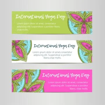 Vintage template design vector illustration of international yoga day. Orient Stock Illustration