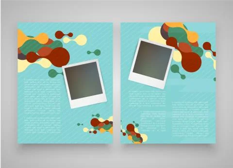 Vintage templates with computer and notebook, vector. Stock Illustration