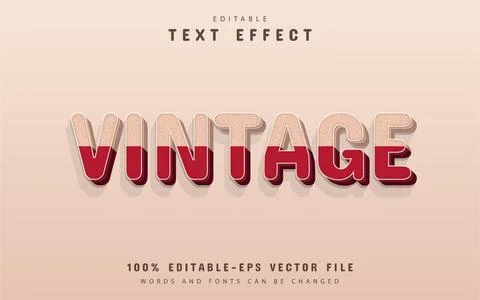 Vintage text effect editable Stock Illustration