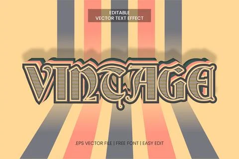 VINTAGE TEXT EFFECT Stock Illustration