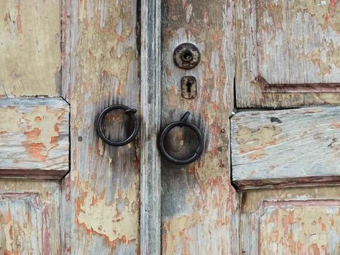 Vintage texture background image featuring old wooden door Foto stock