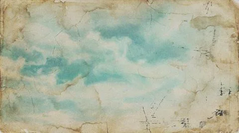 Vintage texture with blue cloudy background. Fotos Stock