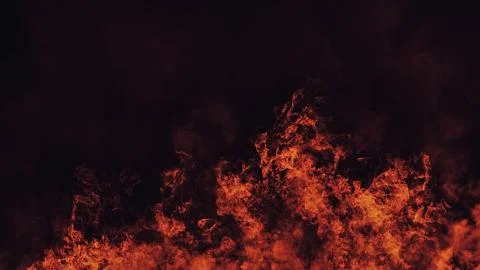 Vintage texture of burn fire with particles embers. Flames on isolated black  Stock Illustration