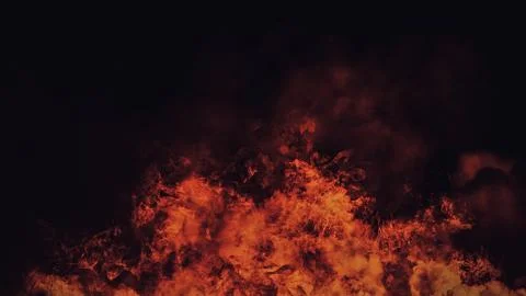 Vintage texture of burn fire with particles embers. Flames on isolated black  Stock Illustration