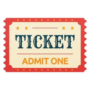 Vintage ticket with grain effect overlay Illustrazione stock