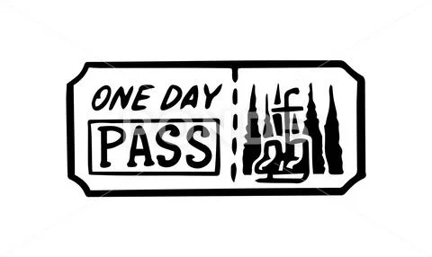 Vintage ticket. Pass for the winter camp. Card template with Christmas trees and Stock Illustration