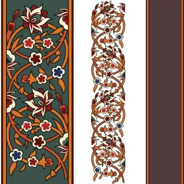Vintage tiling borders elements. floral ornament. vector. Stock Illustration