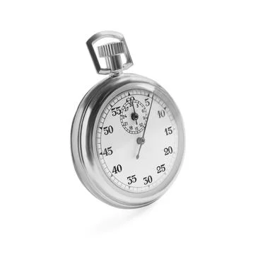 Vintage timer isolated on white. Measuring tool Stock-Fotos
