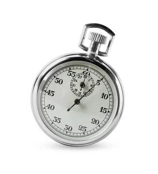 Vintage timer isolated on white. Measuring tool 스톡 사진