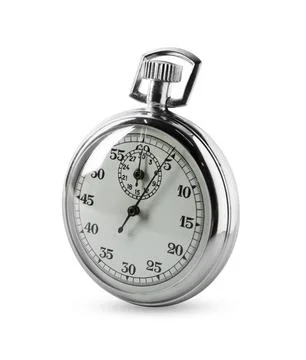 Vintage timer isolated on white. Measuring tool Stock-Fotos