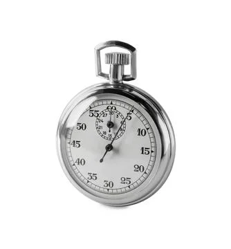 Vintage timer isolated on white. Measuring tool Stock-Fotos
