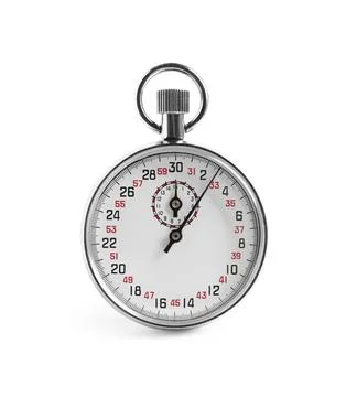 Vintage timer isolated on white. Measuring tool Stock-Fotos