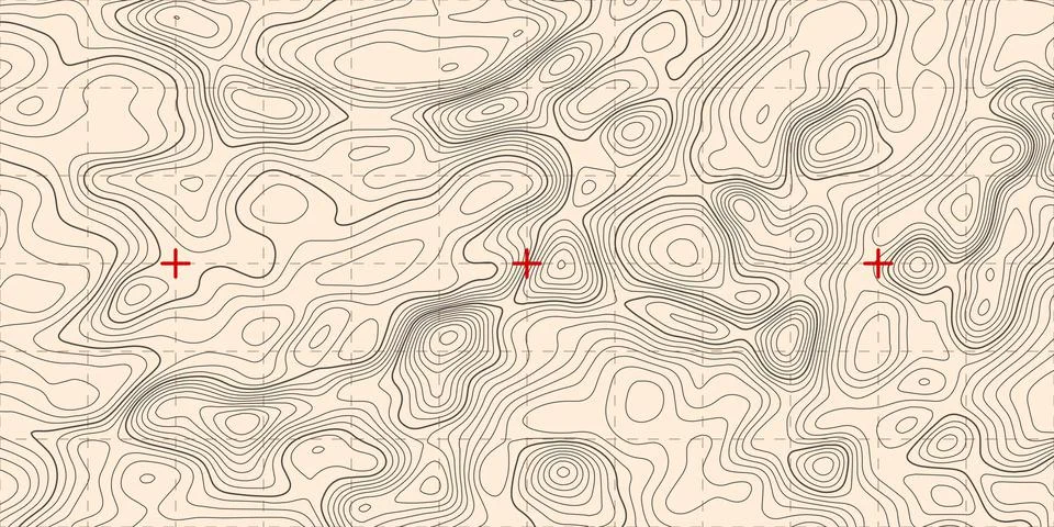 Vintage Topographic line map pattern. Contour and textured Background of Illustrazione stock