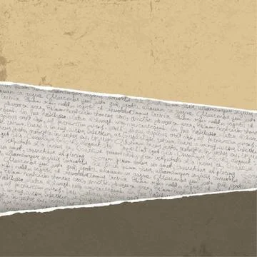 Vintage torn background with handwritings. vector illustration, eps10 Stockillustratie