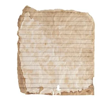 Vintage Torn Lined Notebook Paper with Clipping Path Stockfoto's