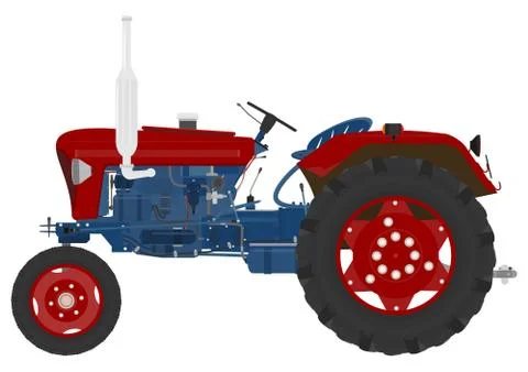 Vintage tractor. Stock Illustration