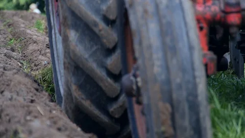Vintage Tractor Ploughing Stock Footage 99433790