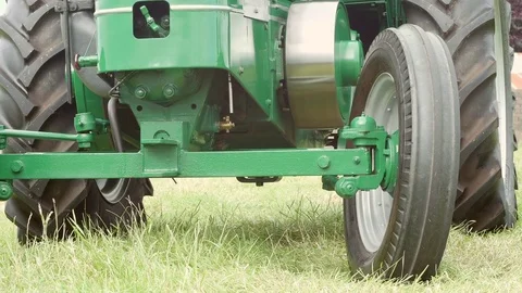 Vintage Tractor with Spinning Belt Pulley incl. Audio Stock Footage
