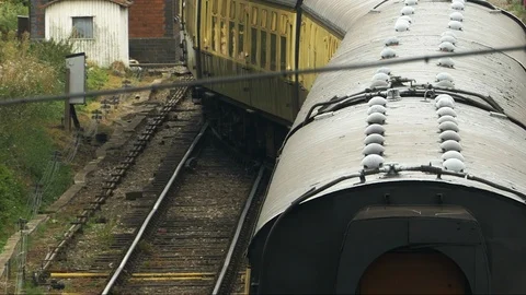 Vintage Train Carriages Switch Track Stock-Footage 99435720