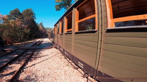 Vintage train parked at train station Mokra Gora. Video stock 165778853