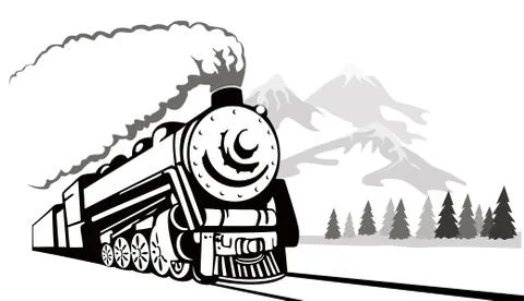 Vintage train retro Stock Illustration