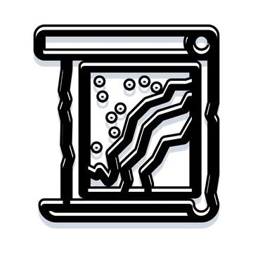 Vintage treasure map scroll finding hidden location Stock Illustration