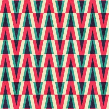 Vintage triangle seamless  pattern with paper effect Illustrazione stock