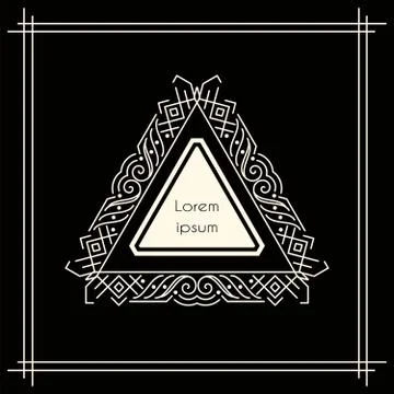 Vintage triangular geometric frame Stock Illustration