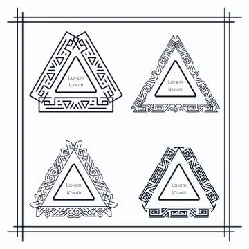 Vintage triangular geometric frames Stock Illustration