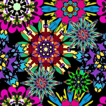 Vintage tribal seamless pattern vector illustration Stock Illustration