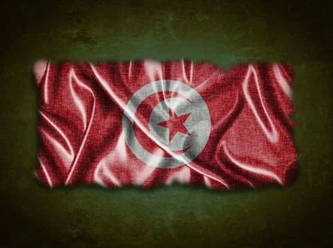 Vintage tunisia flag. Stock Illustration