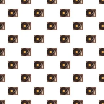 Vintage turntable pattern illustrating retro music background Stock Illustration