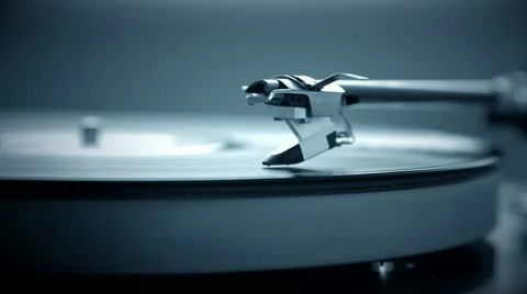 Vintage turntable with record Stock Footage 11250490