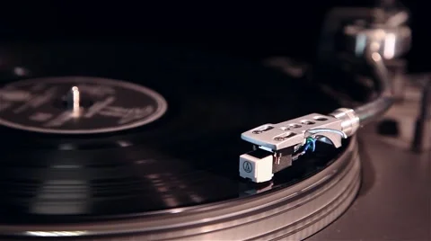 Vintage turntable working Stock Footage 56655384
