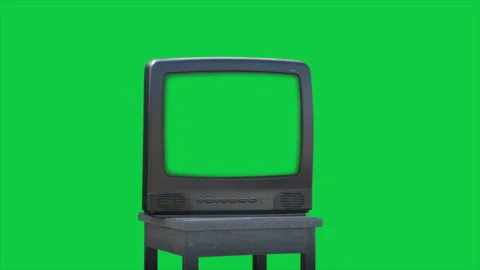 Vintage TV on Green Screen, Exploding Stock Footage 294720547