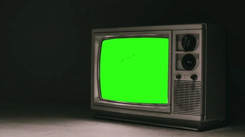 Vintage TV Green Screen Zoom In Old Tele... | Stock Video | Pond5