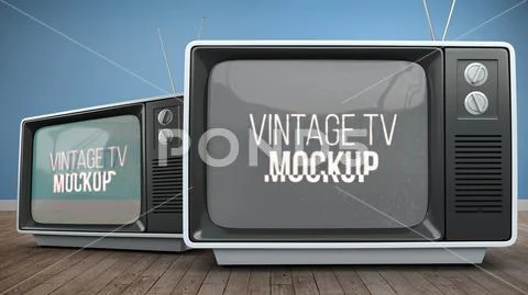 Vintage TV Photo Mockup PSD Template