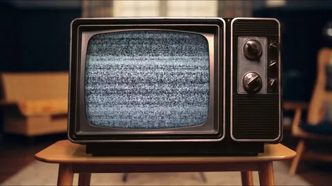 Vintage TV Set with Dial Knobs Green Screen Video Overlay Stock Footage 344726580
