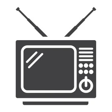 Vintage TV solid icon, household and appliance Illustrazione stock