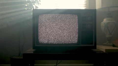 Vintage TV with Static Video stock 91134911