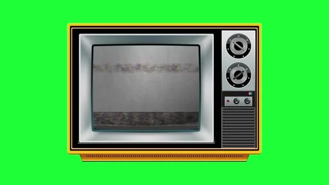 Vintage TV with static on the screen a concept video of retro broadcasting. Stock Footage 329360620