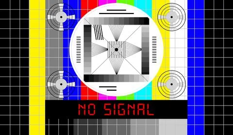 Vintage TV test pattern with caption no signal, offline, disturbance,error 스톡 일러스트