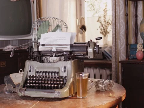 Vintage Typewriter Stock Footage 73700873