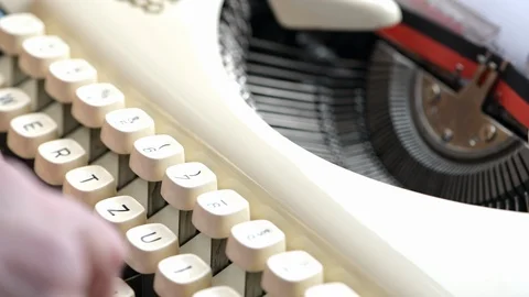 Vintage Typewriter Keyboard Stock Footage 117939784