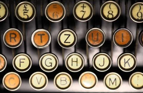 Vintage typewriter keyboard Stock Photos