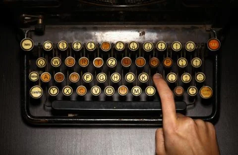 Vintage typewriter keyboard Stock Photos