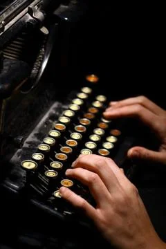 Vintage typewriter keyboard Stock Photos