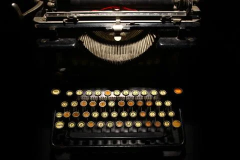 Vintage typewriter keyboard Stock Photos